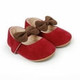 thumbnail image 6 of Otqutp Party Baby Girls Footwear Toddler Kids Girls Soild Colour Bowknot Princress Shoes Soft Sole The Floor Barefoot Non Slip First Walkers Prewalker Shoes, 6 of 9