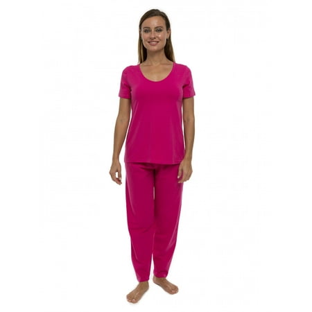

Pajama Set PJ Cotton Lounge Sleep Wear V-Neck Top & Long Pants by Lunarable