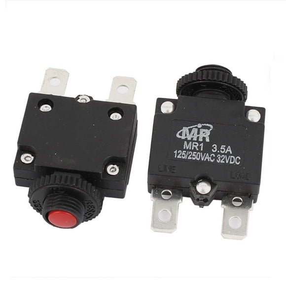 Protector de sobrecarga con botón de reinicio rojo 3.5A 125V/250V 2 piezas