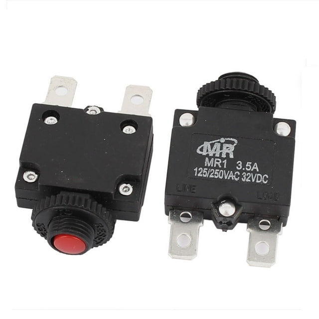 Protector de sobrecarga con botón de reinicio rojo 3.5A 125V/250V 2 piezas