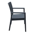 thumbnail image 4 of Luxury Commercial Living 34" Gray Wickerlook Patio Stackable Dining Chair, 4 of 9