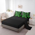 thumbnail image 5 of Manfei Geometric Honeycomb Bedding Comforter Set 7-Piece for Boys, Gradient Black Green Full Bedding Set, Neon Hexagon Fitted Sheet Flat Sheet, Luxury Bedroom Decor, 5 of 8