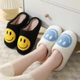 thumbnail image 3 of Womens Fuzzy Indoor Winter Slippers Non Slip Cute Cartoon Smile Face Small Fit, 3 of 10