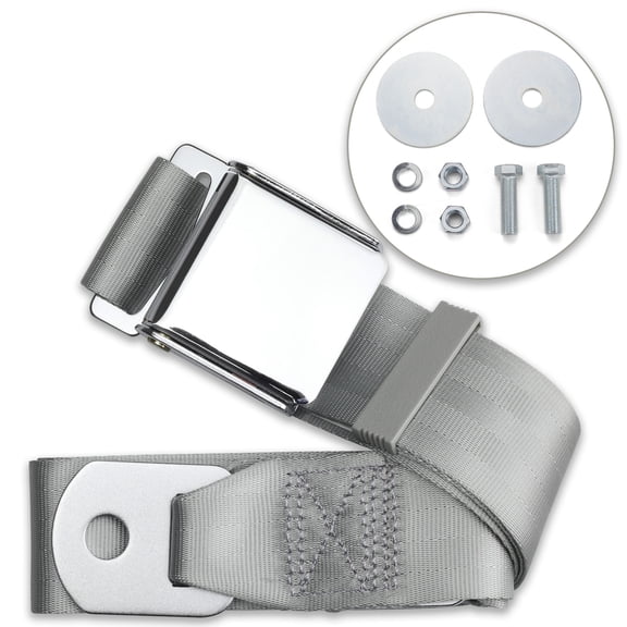 RetroBelt Gray Aviation Lap Belt 60" With Hardware