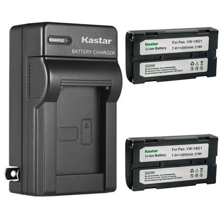 Kastar 2-Pack Battery and AC Wall Charger Replacement for Panasonic AGBP15 AGBP15P AGBP25 AGEZ1 AGEZ1U AGEZ20 AGEZ20U AGEZ30U Proscan HIT 555 HIT 566 HIT 577 RCA BB-65L BB65L ACAM0815