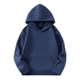 thumbnail image 5 of yardsong Girls Casual Long Sleeve Hoodies Sweatshirts Basic Cute Oversized Fleece Hooded Sweatshirt Pullover Tops with Pocket 2026 Navy,4-5 Years, 5 of 9