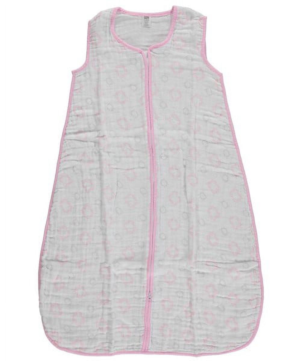Hudson Baby Infant Girl Muslin Cotton Sleeveless Wearable Sleeping Bag, Sack, Blanket, Damask, 6-12 Months