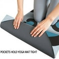 thumbnail image 3 of Light Blue and Black Of Leopard Print Hot Yoga Mat Towel Non Slip for Hot Yoga - Quick-Drying Yoga Mat Cover with 4 Corner Pockets with Travel Bag - Hot Yoga Towel Non Slip 70"x26", 3 of 6