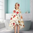 thumbnail image 6 of Red Mushroom Floral Light Beige Pattern Hooded Bath Towel，50"x30" for Ages 3 To 12 Kids, Quick Dry Lightweight Soft Microfiber Hood Beach Towel Cover Up for Kids, 6 of 7
