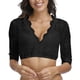 thumbnail image 1 of mfyjkho Tops De Tallas Grandes, Blusas Y Camisas De Manga Corta Con Cuello En V Y Encaje De Color Liso Para Mujer Tops De Gimnasio Para Mujer Xxxl, 1 of 4