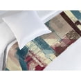 thumbnail image 3 of Grunge Bed Runner, Jumble Composition of Abstract Stripes and Dots Contemporary Artwork, Decorative Accent Bedding Scarf for Hotels Homes & Guest Rooms, Twin, Cream Raspberry Sea Blue, by Ambesonne, 3 of 3