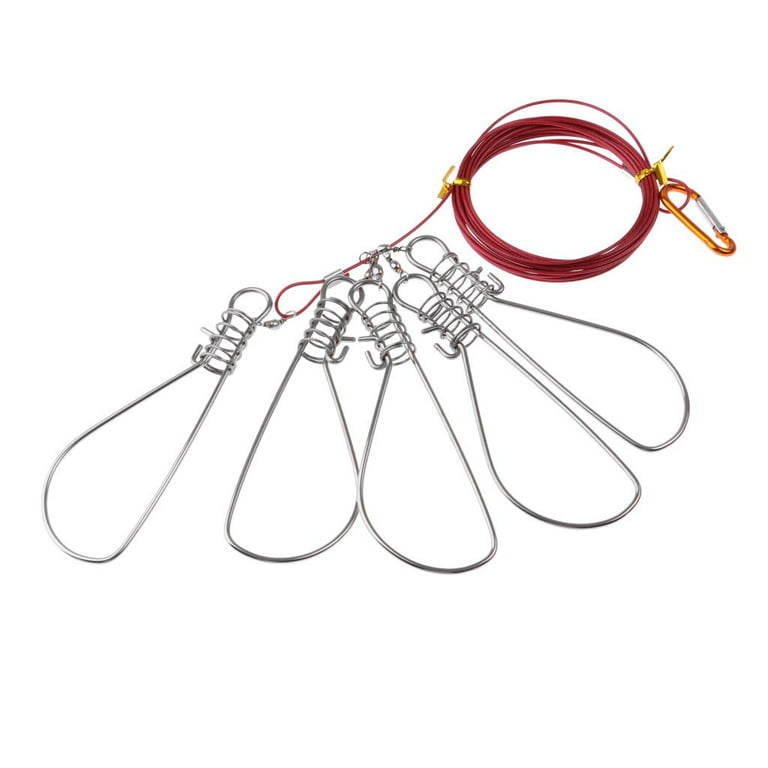  5 Stainless Steel Snap Clip Kayak Fish Stringer Fishing Stringer  Clip Live Fish Buckle Lock Fishing Cable Stringer Clip Fishing Accessory  Tool Stringer Outdoor Fishing Line : Sports & Outdoors