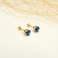 12 Pairs 18K Gold Plated Surgical Stainless Steel Stud Earrings, Flat