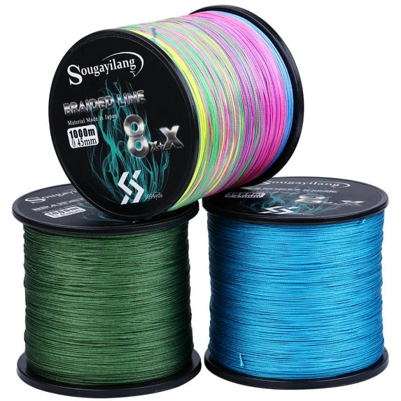 Sougayilang 8+X Strands Fishing Line Braided PE Fishing Strong Fishing Wire Multifilament Durable Fishing Line Tool