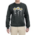 thumbnail image 2 of Wild Bobby, Faith Hope Love Daisy Flower Christian God Religious, Inspirational/Christian, Unisex Crewneck Graphic Sweatshirt, Heather Black, 3XL, 2 of 3