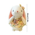 thumbnail image 3 of Rapeiae Cute Rustics Floral Bunny Animated Plushs Toy Doll Comforting Fresh Flower Dress White Rabbits, 3 of 6
