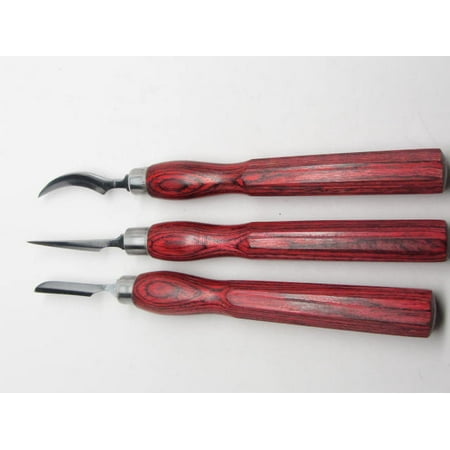 3pc. Mini Detail Chip Wood Carving Knives (Best Wood For Chip Carving)