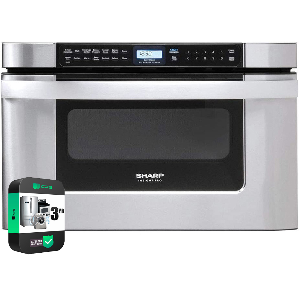 Sharp KB6524PSY 24 inch 1.2 cu. ft. 950W Easy Open Microwave Drawer Stainless Steel Bundle with