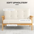 thumbnail image 4 of HOMCOM 45" Loveseat Modern 2 Seater Couch with Rubber Wood Legs Beige, 4 of 10