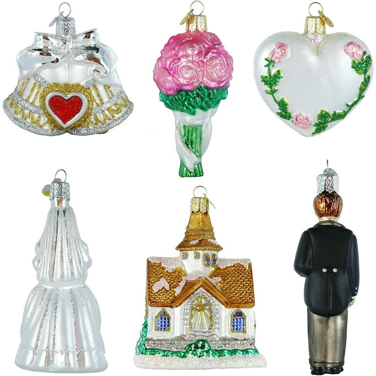 Bride and groom store ornament set