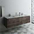 thumbnail image 2 of Fresca Fcb31-301230-U Formosa 72" Wall Mounted Double Basin Vanity Set - Acacia Wood /, 2 of 10