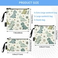 thumbnail image 3 of Dailycode Reusable Ziploc Bags Leakproof Sandwich Snack Freezer Bags Cartoon Little Dinosaur and Daisy 3 pack, 3 of 7
