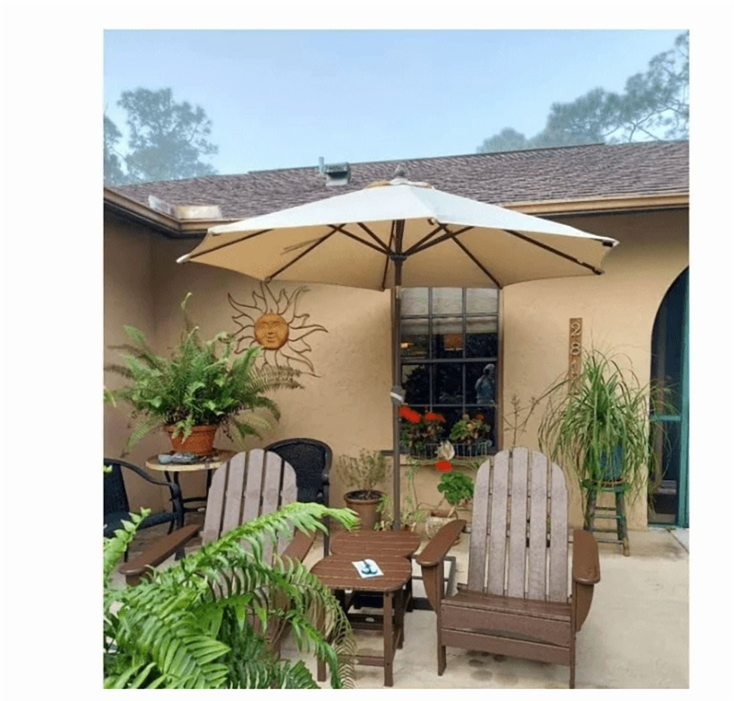 10FT 6 Rib Patio Umbrella Canopy UV Resistant - Red