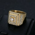 thumbnail image 3 of PAMTIER Men's Stainless Steel Hip Hop Punk Micro Pave CZ Ring Gold Size 12, 3 of 4
