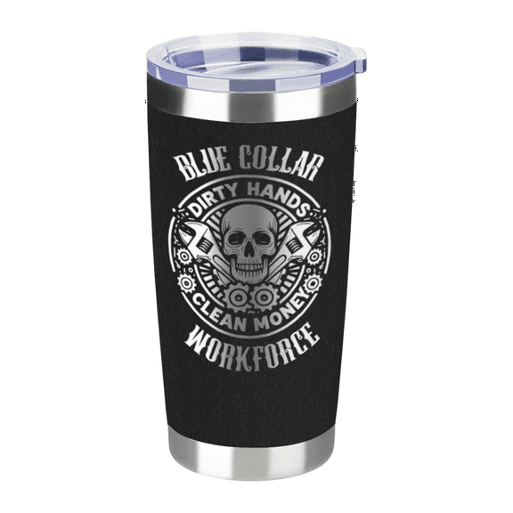 Tumblers & Cups:Blue Collar Gifts for Men, Boyfriend, Dad, 20oz Stainless Steel Insulated Running Gift Tumbler with Lid and Straw,including-Construction workers, Mechanics, Welders, and so on.