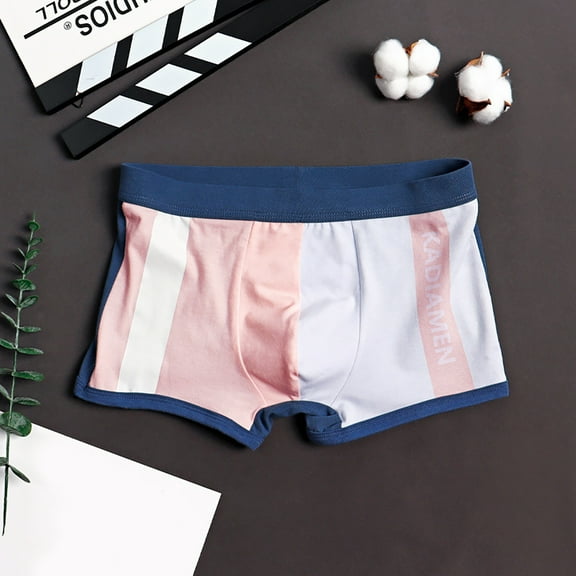 Aayomet Mens Underwear Boxer Briefs Men's Stretch Boxer Briefs Underwear Low Rise Men Pouch Boxer Shorts,Pink L