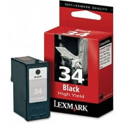 Angle View: Lexmark (#34) High Yield Black Ink Cartridge (550 Yield) 18C0034