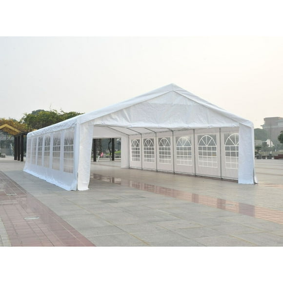 Outsunny Grand abri extérieur robuste de 40 pi x 20 pi avec paroi latérale amovible