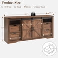 thumbnail image 6 of T4TREAM Farmhouse Sideboard Buffet Cabinet, 66" Wide Kitchen Storage Cabinet with 6 Drawers, Sliding Barn Door & Adjustable Shelf, Brown, 6 of 6
