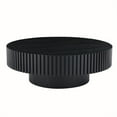 thumbnail image 5 of 31.5'' Round Wooden Coffee Table with Sturdy Base, Fluted Drum Side Table for Apartment, Decorative Center Table for Living Room, for Bedroom, Living Room, Matt Black, 5 of 8