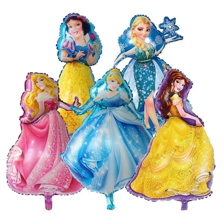 5PCS Princess birthday party balloon 36 inch girls Favorite princess Balloons Belle Balloons Cinderella Balloons Elsa Balloons Sleeping Beauty Balloons Aurora Snow White Balloons
