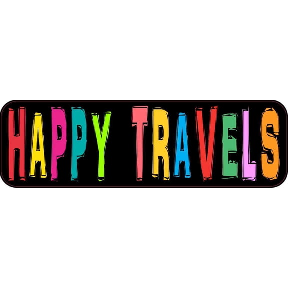 StickerTalk Happy Travels Magnet, 10 inches x 3 inches