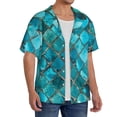 thumbnail image 2 of Fotbe Square Glass Mosaic Camisa Estampada de Manga Corta para Hombre, Casual de Verano, Estilo Playero, Sin Arrugas-Medium, 2 of 5