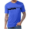 thumbnail image 2 of Fnnxeal Big & Tall Men's Pocket T-Shirt - Light Blue, 4XL - Stretchy Polyester Spandex, Wavy Stripe, Wrinkle Free Casual Tee, 2 of 5