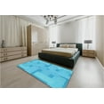 thumbnail image 4 of Ahgly Company Indoor Square Patterned Bright Cyan Blue Area Rugs, 3' Square, 4 of 6
