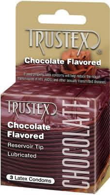 Trustex Flavored Lubricated Condoms - 3 Pack - Chocolate