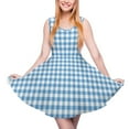 thumbnail image 3 of 2024 Plaid Print Dress Blue and White Gingham Elegant Dresses Sleeveless Aesthetic Oversize Skate Dress Women Design Vestido, 3 of 7