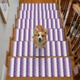 thumbnail image 2 of Abstract Purple Stripes Stair Treads Non Slip for Steps Dreamy Purple Lavender Striped Country 7 Pcs Reusable Adhesive Stair Runner Mats for Dogs Elders Carpet Treads Rugs for Staircase 8x30 In, 2 of 9