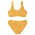 thumbnail image 2 of Bullpiano Girls Solid Swimsuits Two-Pieces Bathing Suits Bowknit Crop Top And Bikini Bottoms Quick Dry Swimwear Kids Sunsuit Tankini Suit 7-11T, 2 of 6