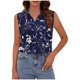 thumbnail image 2 of TaTaai Button Front Blouse Lightweight Drape Women's Casual Fashion Lapel Printed Sleeveless Short Sleeve Loose Summer Office Daily Top Gift, 2 of 6