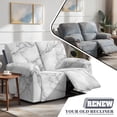 thumbnail image 5 of Xoenoiee White Marble Print Recliner Loveseat Cover, Stretch Jacquard Reclining Loveseat Cover Furniture Protector Sofa Slipcovers 2 Seat Recliner Covers with Elastic Bottom for Kids Pets, 5 of 6