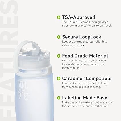 Humangear GoToob+ Soft Silicone Travel Bottle 3-Pack - Small - Clear/Green/Blue