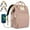 Pink, variant on Diaper Bag Backpack, Multifunctional Baby Changing Bag with Insulated Milk Bottle Pocket & Stroller Strap, Large Capacity Travel Backpack with USB Charging Port, Baby Bags for Boys Girls(Gray)
