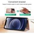 thumbnail image 2 of Case for iPhone 12/iPhone 12 Pro 6.1 inch, PU Leather Zipper Wallet Case with Card Holder Slots with Crossbody Wrist Strap Kickstand Magnetic Clasp Bumper Flip Case Cover - Rose Gold, 2 of 15