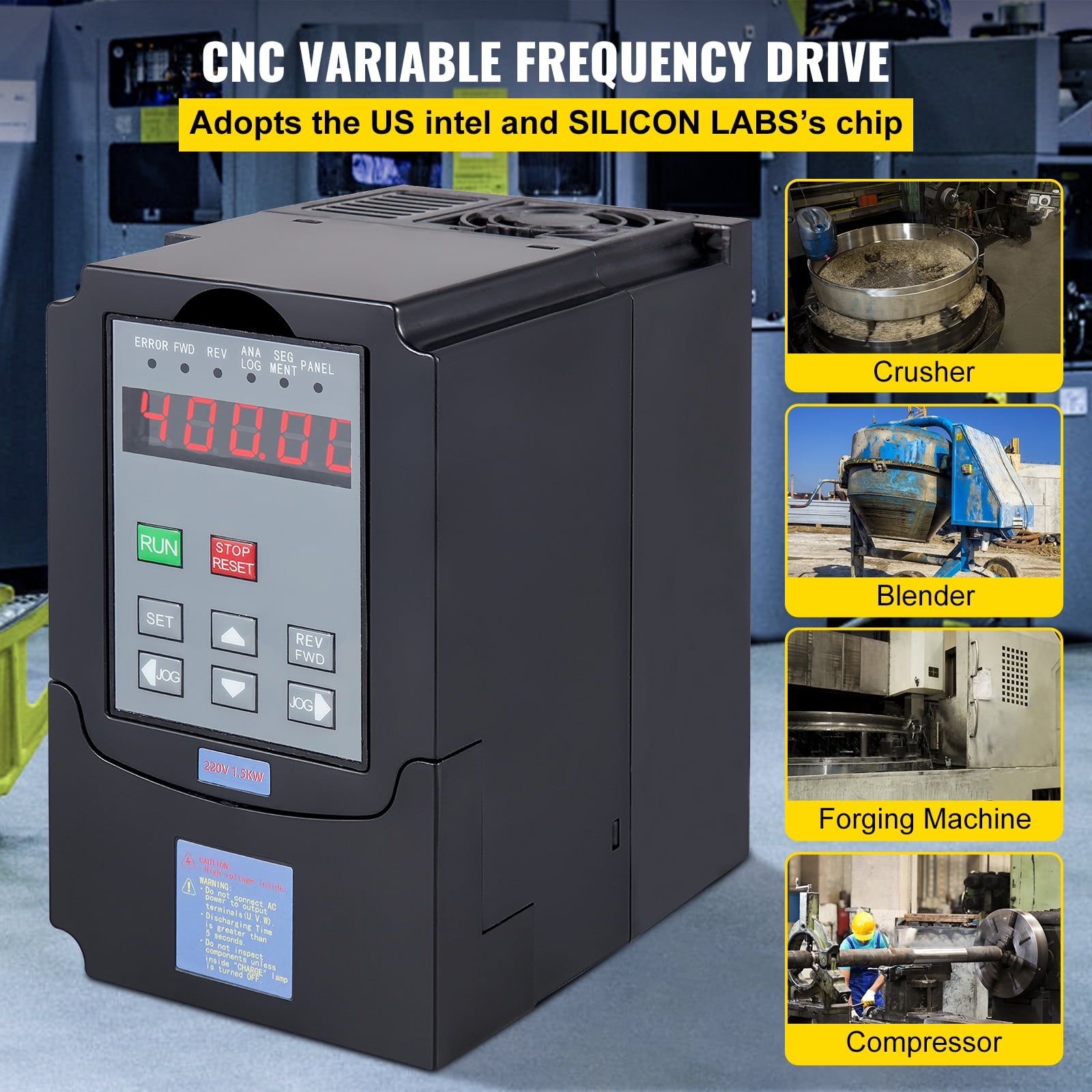 VEVOR VFD 4KW 220V 3PH 7A Variable Frequency Drive Inverter AVR Technique  VFD Drive for Spindle Motor Speed Control (4KW) - Walmart.com