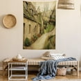 thumbnail image 2 of European Tapestry, British Town with Stone Houses Retro England Countryside Buildings Image Print, Wall Hanging for Bedroom Living Room Dorm Decor, 40W X 60L Inches, Grey Green, by Ambesonne, 2 of 5